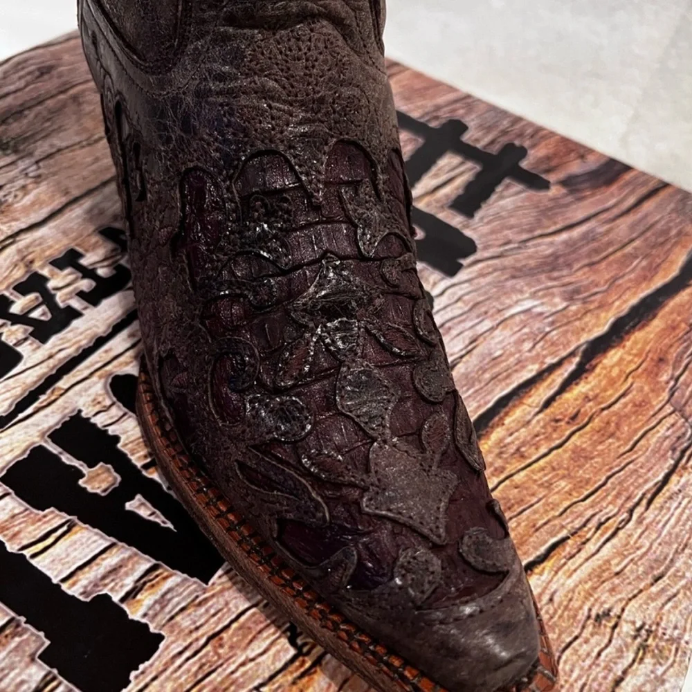Corral Chocolate Croc Inlay - Picture 3 of 5
